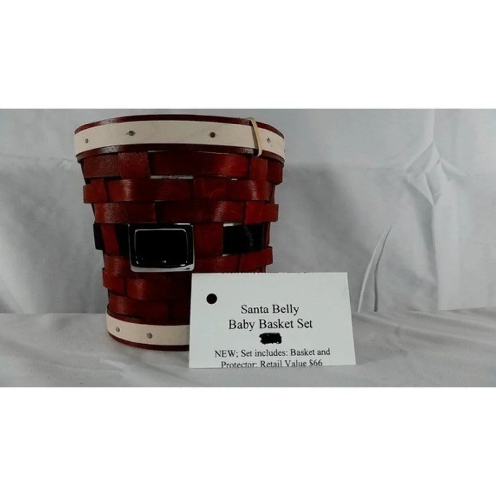 Longaberger Santa Belly Baby Basket Set - Basket and Protector - New‎